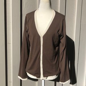 Marisa Minicucci Brown Cashmere And Silk Cardigan
